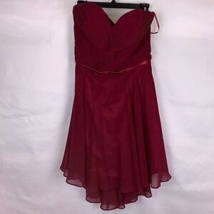 Cinderella Divine Maroon Strapless Formal Dress